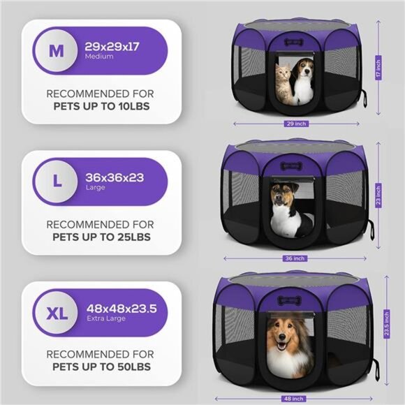 Portable Foldable Pet Playpen + Carrying Case & Collapsible Travel Bowl - Picture 6 of 7